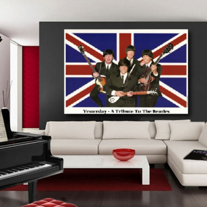 Πίνακας σε καμβά με μουσική με τους Beatles English Flag
